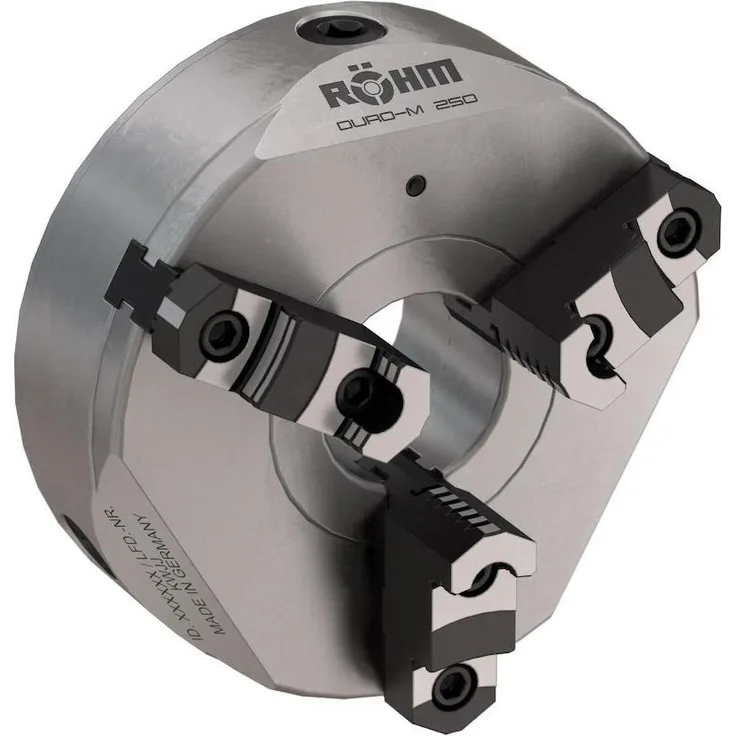 Magni DURO-M 250/3 K 6/702-3 RÖHM, Dreibacken-Drehfutter mit Planspirale und Durchgang Ø76, hohe Rundlaufgenauigkeit bis 0,02
