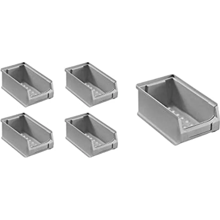 PROREGAL SparSet 5x Graue Sichtlagerbox 2.0 | HxBxT 7,5x10x17,5cm | 0,8 Liter | Robustes Polypropylen, Stapelbar, Temperaturbeständig, 100% Recyclebar – Bild 3