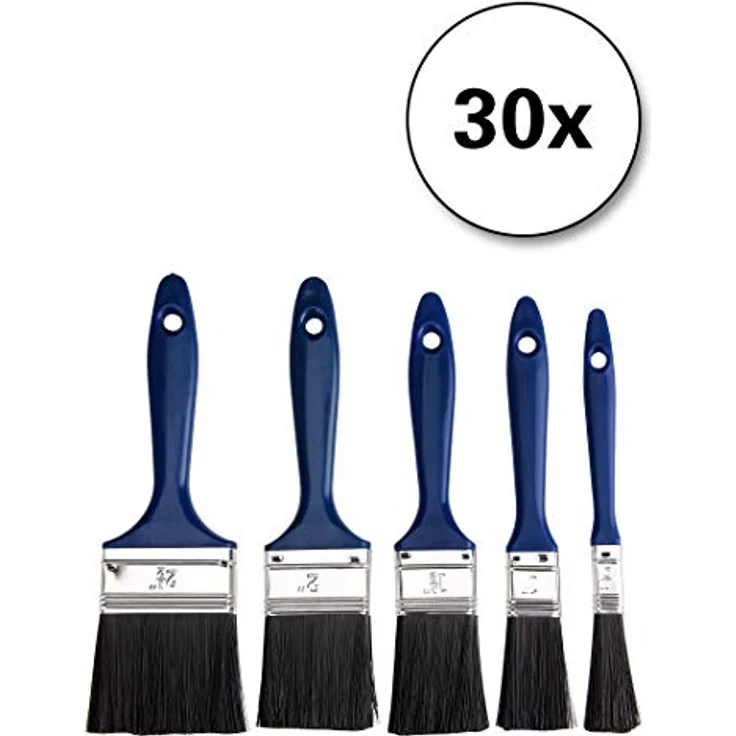 Deuba 30tlg Malerpinsel Set 5 versch. Größen für Holzlasur Lacke Farbe Pinselset Lasurpinsel Lackierpinsel Malerpinsel – Bild 7