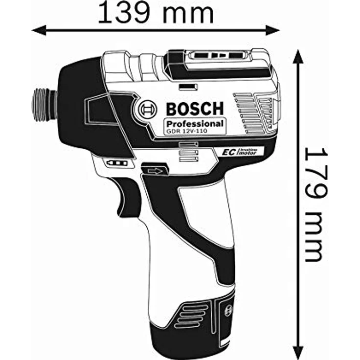 Bosch Professional 12V System Akku Drehschlagschrauber GDR 12V-110 (ohne Akkus und Ladegerät, in Karton) – Bild 3