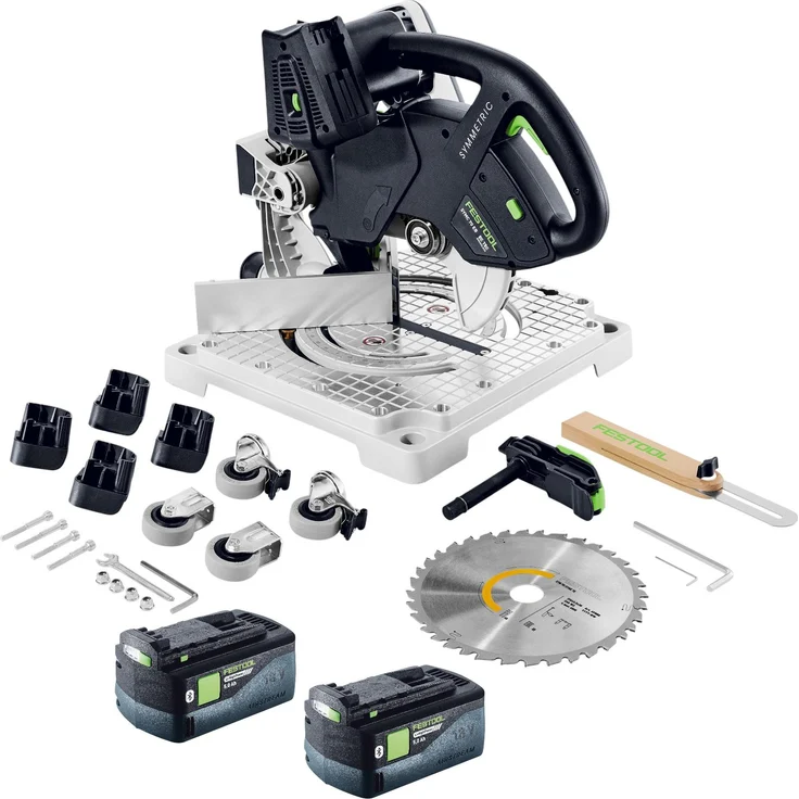 Festool SYMC 70 EB-Basic SYMMETRIC Akku Leistensäge 36 V (2 x 18 V), 216 mm, mit 2x 5,0 Ah Akku - ohne Ladegerät