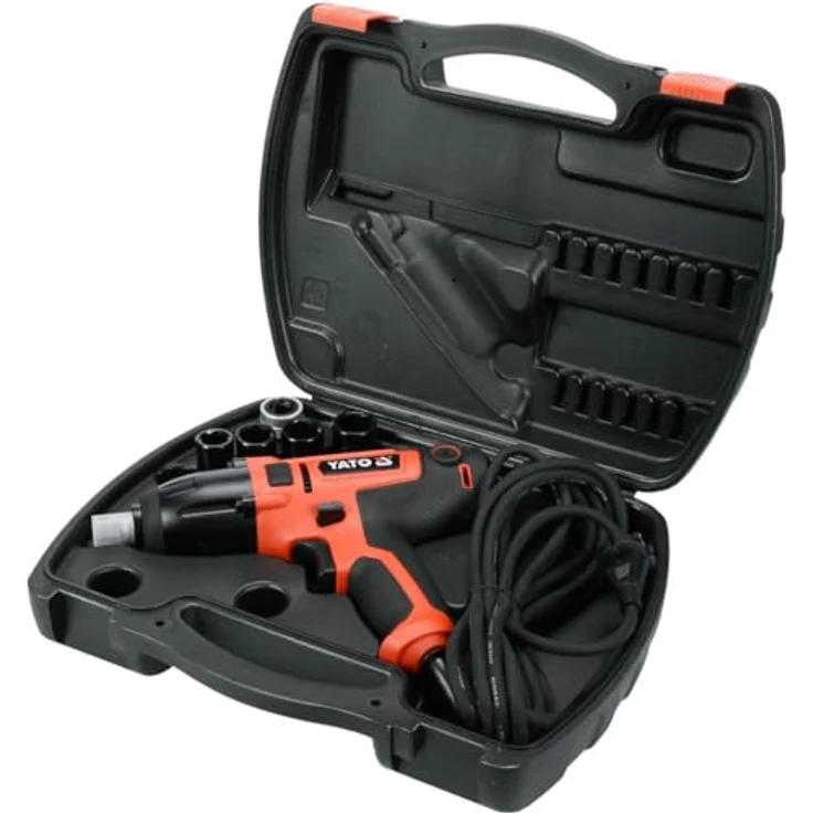Yato YT-82020, Elektro-Schlagschrauber 1/2'' mit 450W Leistung und 450Nm Drehmoment, inkl. 4 Schlagnüssen im praktischen Koffer – Bild 2