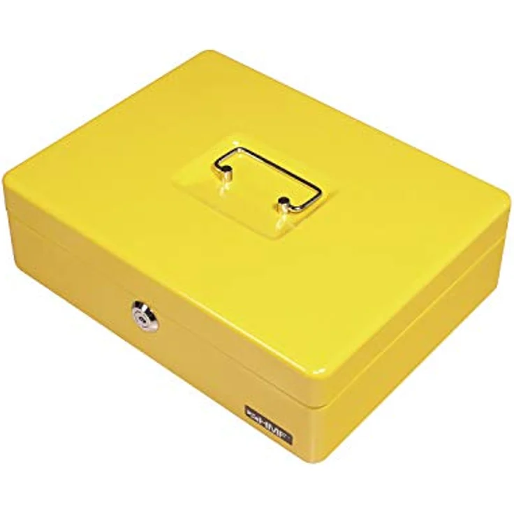 HMF 10015-17 Geldkassette Geldzählkassette Gelb mit Euro- Münzeinsatz und Sicherheitszylinderschloss – Bild 4