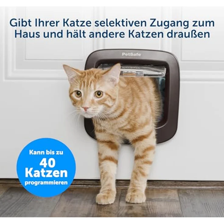 PetSafe Mikrochip Katzenklappe PPA19-16811, 2-Wege Haustierklappe mit RFID-Technologie, braun – Bild 5
