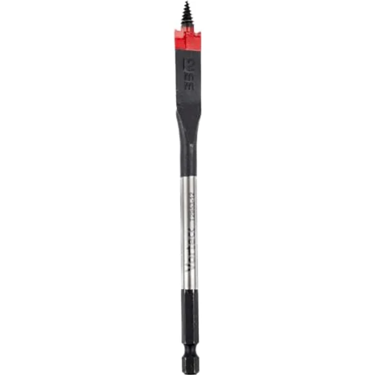 C.K Tools Vorteck Flachfräsbohrer Holzbohrer 12 mm x 152 mm, Selbstziehende Gewindespitze, 1/4 Zoll Hex Quick Lock Schaft, Carbonstahl, Schlagschrauber geeignet, CK T2953-12 – Bild 1