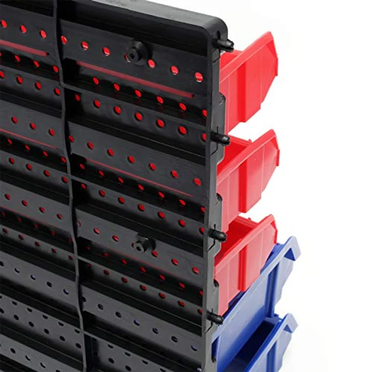 Stapelboxen Setzkasten Werkstatt Lagersystem 30tlg. Halterung Schraubenbox Lagerregal Steckregal - Preisvergleich – Bild 2