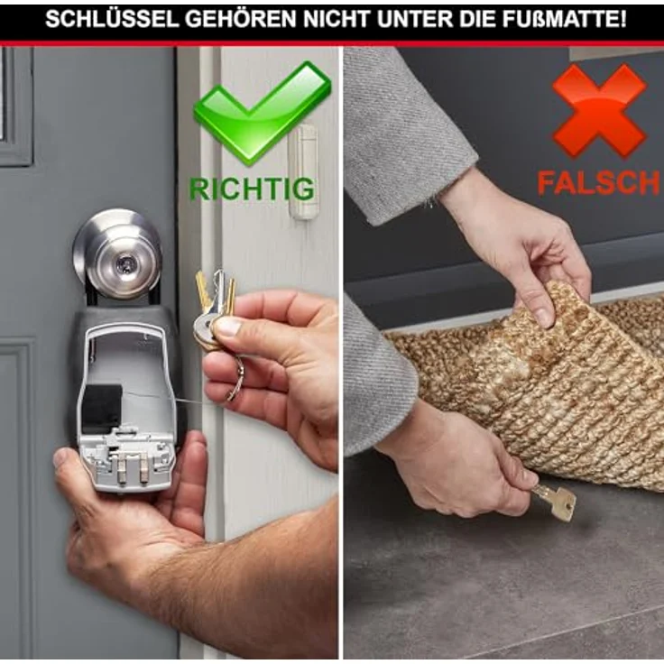 Master Lock Ausziehbares Schlüsselkabel für Schlüsseltresor, Verdrilltes Stahlkabel bis 91 cm, Einfache Installation – Bild 3