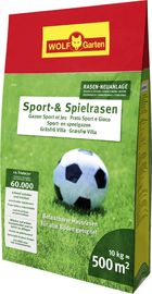 WOLF-Garten LG500 Sport- und Spiel-Rasen Saatgut 10 kg für 500 m² Rasensamen 60.000 Triebe/m²