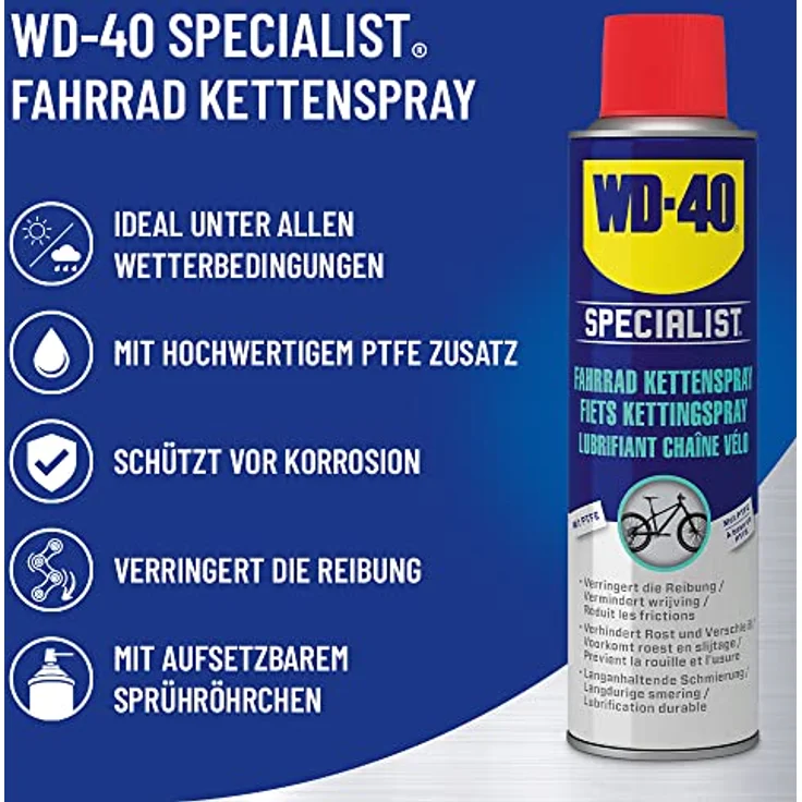 WD-40 Specialist Fahrrad Kettenspray 250 ml, Kettenpflege, Kettenreiniger – Bild 3