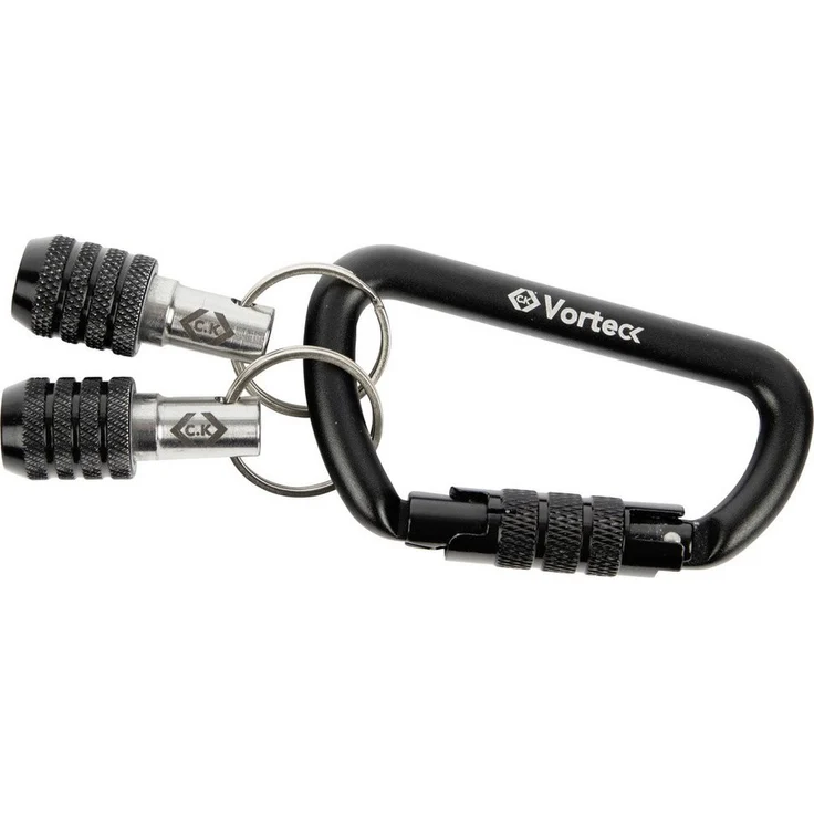 C.K T4574, Bithalter 2 x Vorteck 1/4" mit Schnellverschluss und Karabinerhaken aus Aluminium – Bild 1