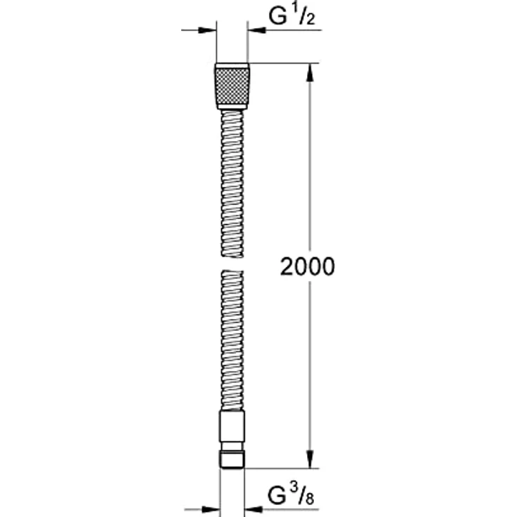 GROHE Vitalioflex - Metallbrauseschlauch (2000 mm, verstärkte Ausführung, knickfest, hitzebeständig), chrom, 22116000 – Bild 2