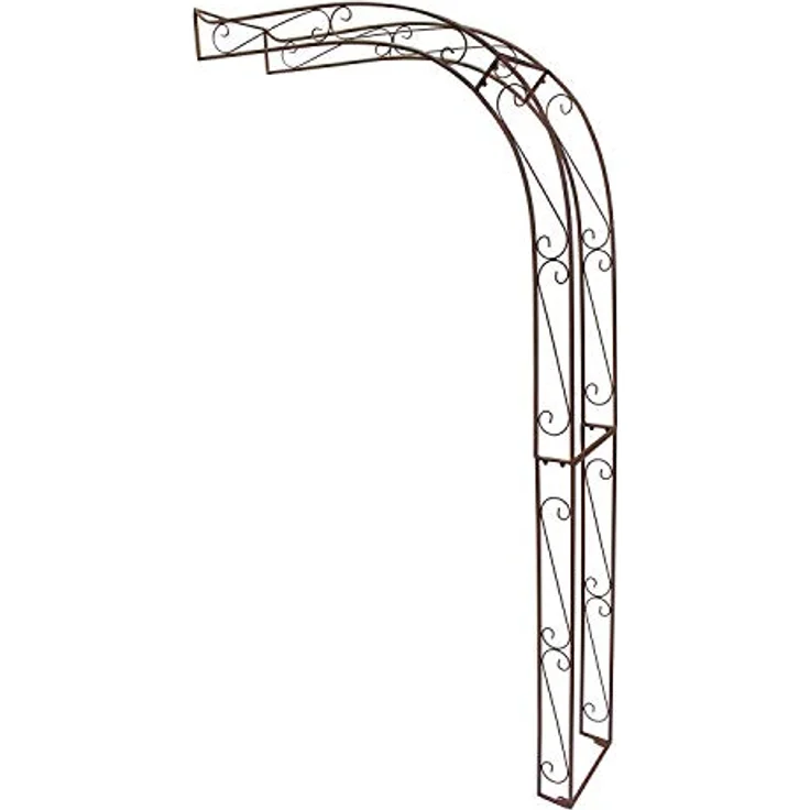 Dekoleidenschaft Rankhilfe Halbbogen aus Metall in Rost-Optik, Rankhilfe, Pergola, Rankbogen, Halb-Rosenbogen, Wandbogen halbrund, Metallbogen, Spalier – Bild 3