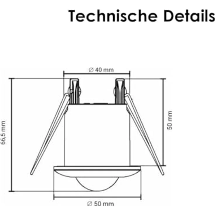 Orno Bewegungsmelder Mini Decken-Einbau IR-Bewegungsmelder OR-CR-283, 360° Erfassungswinkel, Reichweite 6m, einstellbare Schaltschwelle und Schaltzeit, IP20, weiß – Bild 5