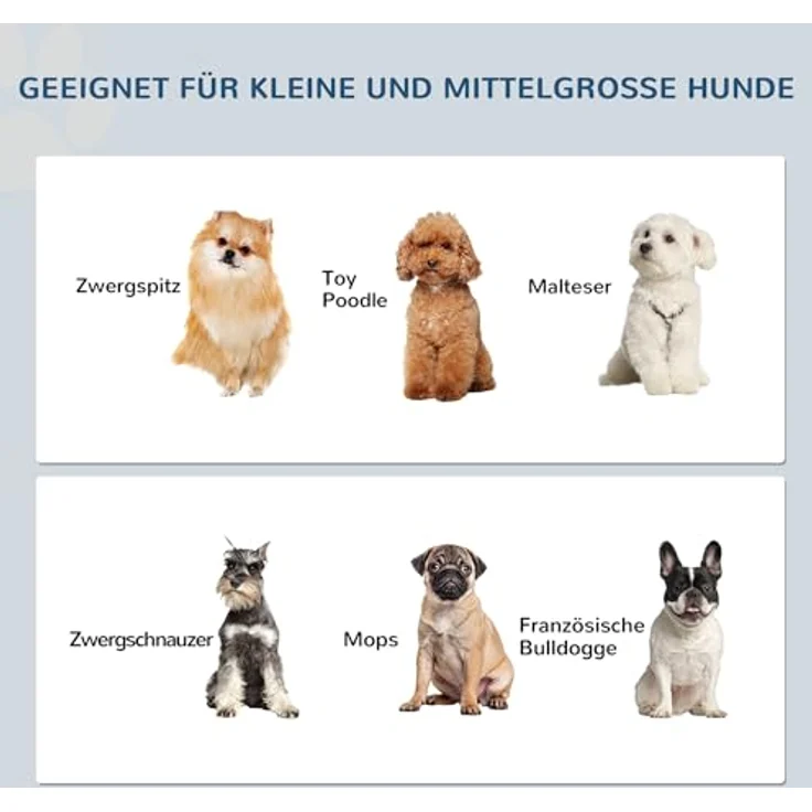 PawHut Futternapf Hundenapf mit 2 Näpfe, Pflegeleicht, Edelstahl, MDF, für Wohnzimmer, Balkon, Grau – Bild 6