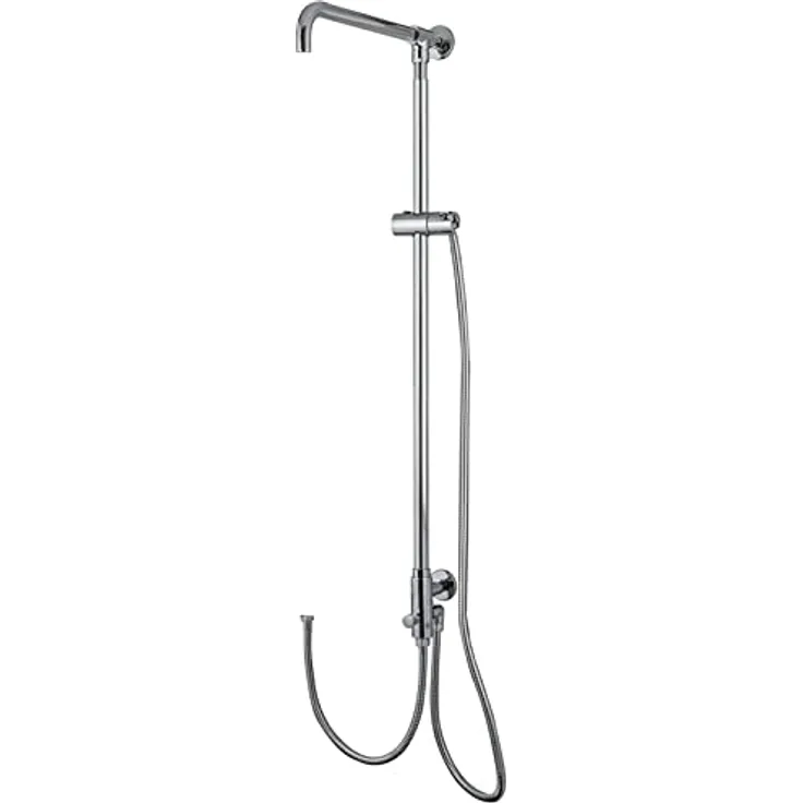 PaulGurkes Duscharmatur PG2M, massives Messing mit hochwertiger Verchromung, stufenlos verlängerbar bis 30 cm, Wandarm Ausladung 36,5 cm