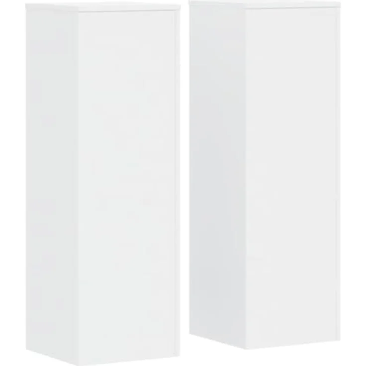 vidaXL Blumenständer Pflanzenständer 2 Stk Weiß Spanplatte 33x33x100 cm Hohle Konstruktion zur Stabilitätserhöhnung – Bild 1