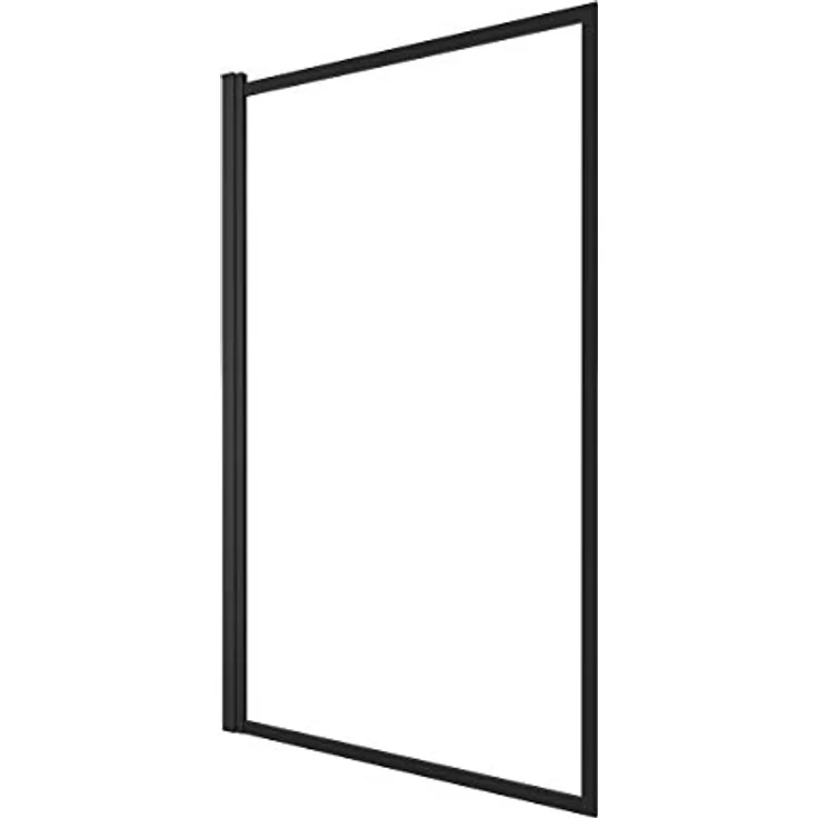 Marwell Badewannenaufsatz, Einscheibensicherheitsglas, 75 cm breit, schwarz, matt, 130 cm hoch – Bild 2