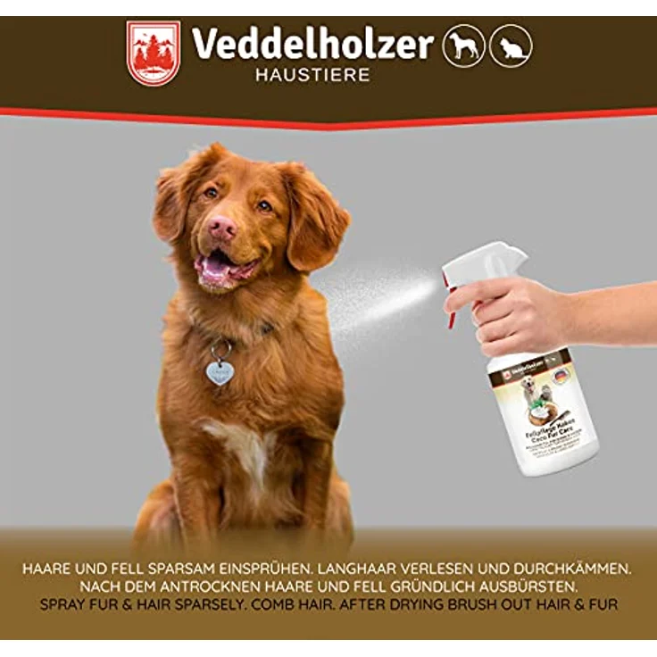 Veddelholzer 500 ml Kokos Fellpflege Hund & Katze. Entfilzungsspray Hunde, Katzen, Welpen, Fell. Katzen Zubehör, Hunde Zubehör, Hundeparfüm, Hunde Accessoires, Katzenpflege, Hundebedarf – Bild 3