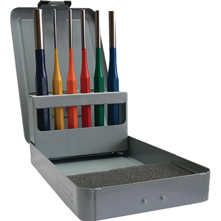 Tecwerk Splintentreibersatz 6-teilig, 3-4-5-6-8-10 mm, hochlegierter CV-Stahl, mehrfarbig, Metallkassette