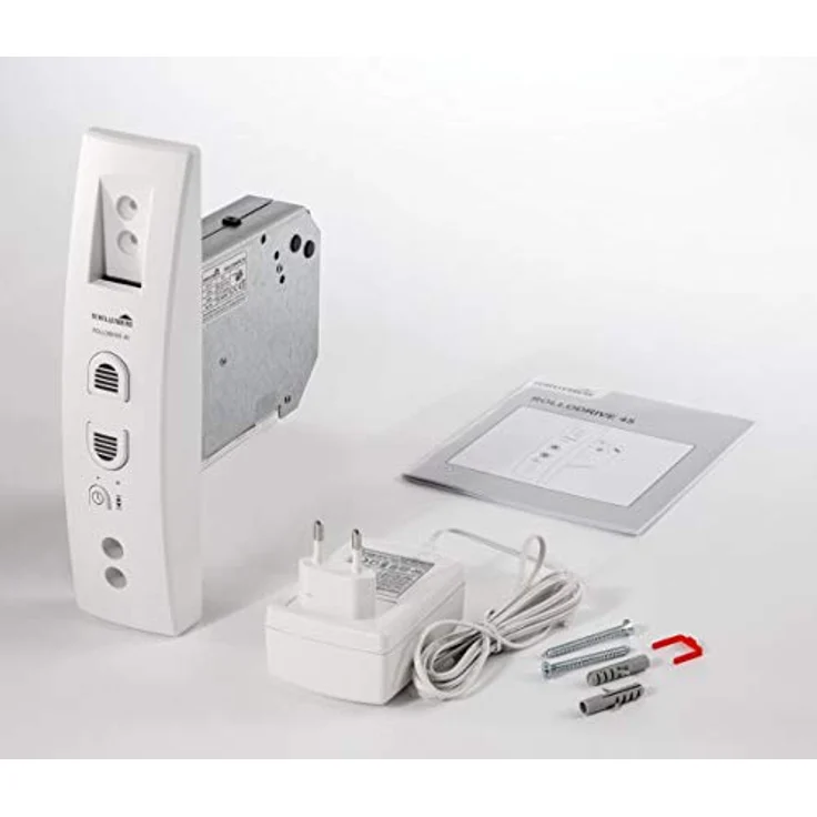 Schellenberg 22638 RolloDrive 45 bis 4 m² Rollladenfläche, 23 mm Gurtbreite Zugkraft 12 kg, mit Zeitautomatik und Netzteil, 29 W, 230 V – Bild 5
