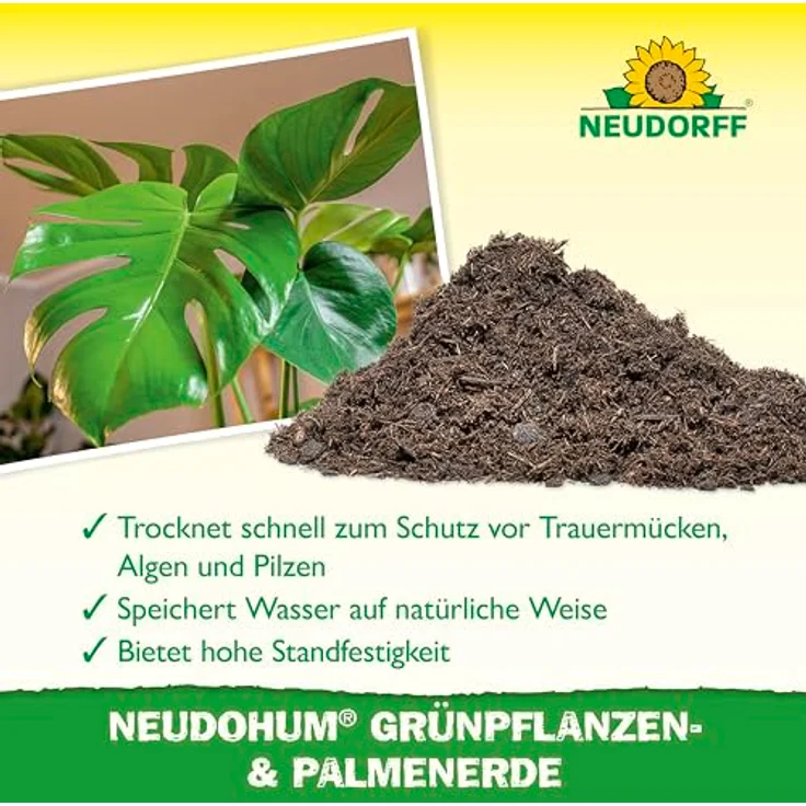 Neudorff NeudoHum Grünpflanzen- und Palmerde, 20L torffrei, Substrat mit optimalem Nährstoffgehalt – Bild 3