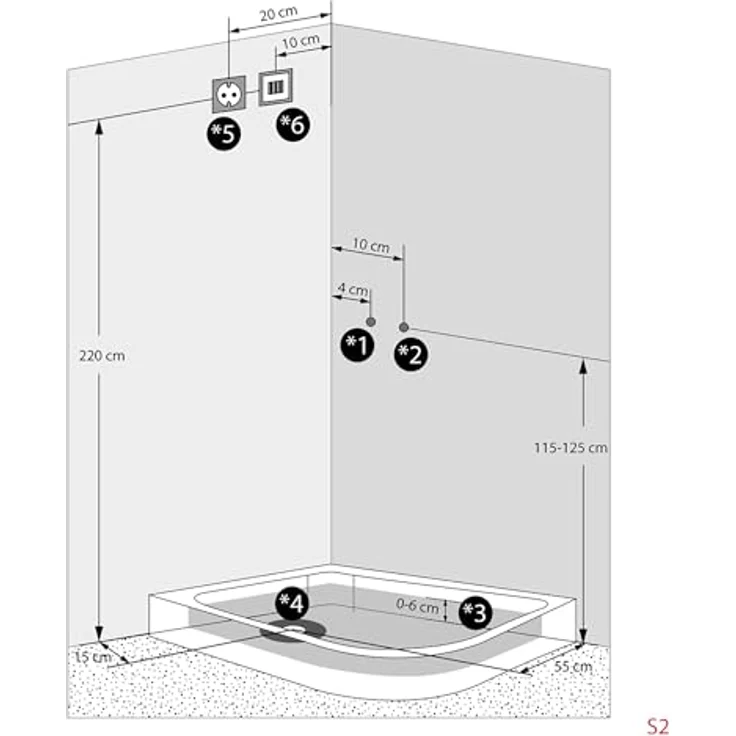 AcquaVapore D60-73M2R-EC Duschtempel, Dampfdusche mit 8 Rückenmassagedüsen, Schwarz, 80x120 cm – Bild 6