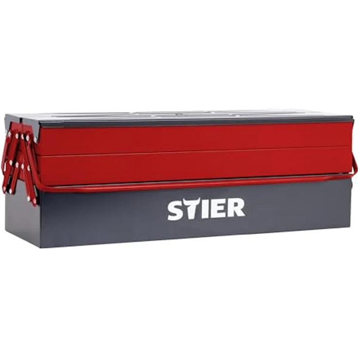 Stier Werkzeugkoffer, leer, Stabiler Metallkasten mit fünf Fächern, LxBxH 600x190x200 mm – Bild 5