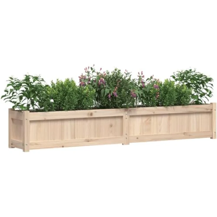 vidaXL Pflanzkübel aus Massivholz Kiefer, Rechteckig mit großem Fassungsvermögen für Garten und Terrasse – Bild 4