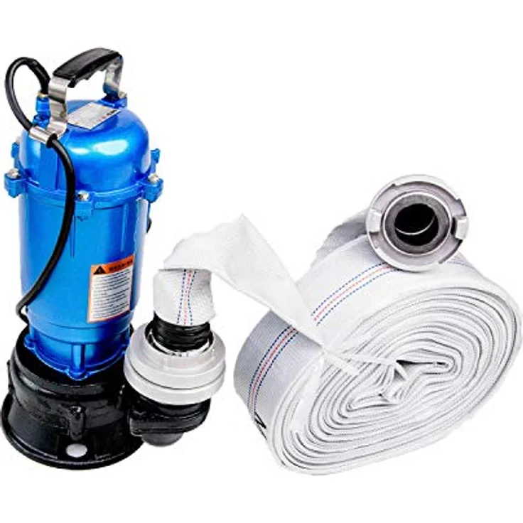 IBO Magnum 2900, Schmutzwasser-Tauchpumpe mit Schwimmerschalter für Kläranlagen & Abwassertanks, 230V, Automatikbetrieb, Set mit 20m Schlauch