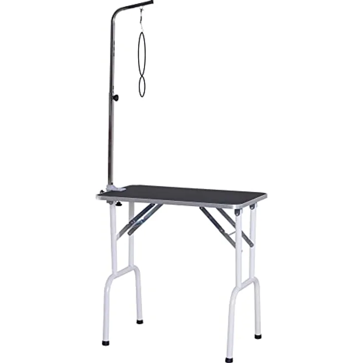 Pawhut Trimmtisch klappbar Tierpflegetisch Schertisch Pflegetisch für Hunde Katzen Metall Schwarz 81 x 48,5 x 80 cm