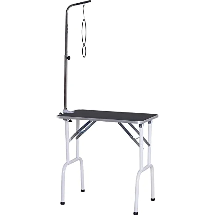 Pawhut Trimmtisch klappbar Tierpflegetisch Schertisch Pflegetisch für Hunde Katzen Metall Schwarz 81 x 48,5 x 80 cm – Bild 1