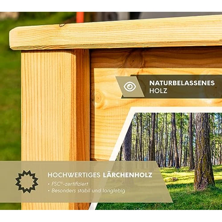 Westmann Hochbeet Lärchenholz 130 Kräuterbeet 130x65x84 cm natur - Westmann – Bild 3