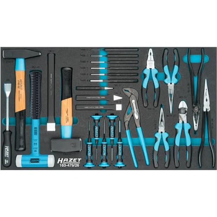 Hazet Werkstattwagen 179NXL-7, mobiler Werkzeugwagen mit 210-teiligem Sortiment, Edelstahl-Arbeitsfläche, 1200x800x1380 mm – Bild 4