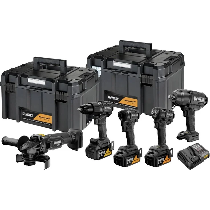 DEWALT DCK5222MP3T-QW Kombopack, Akku-Schlagschrauber, Akku-Schlagbohrschrauber und Akku-Winkelschleifer mit 3x 5Ah Lithium-Ionen-Akkus und Ladegerät