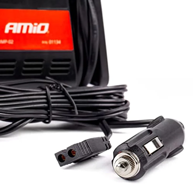 AMiO Luftkompressor 12V / 230V, 150 Psi, tragbar mit 55 cm Druckschlauch und Manometer – Bild 4