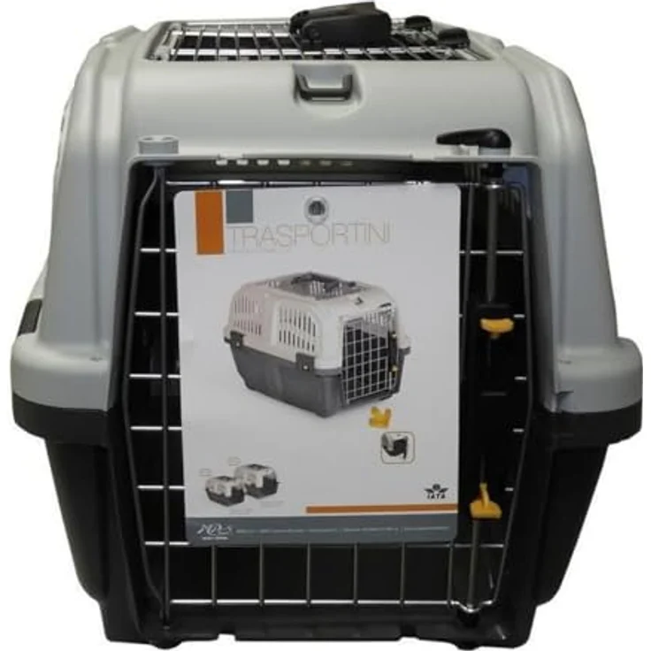 Bigbuy Transportbehälter Skudo 55 x 36 x 35 cm, Hundetransportbox mit Sicherheitsverschluss, Raster – Bild 5
