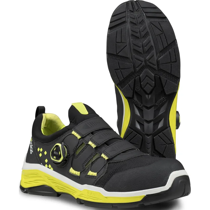 Ejendals JALAS 2058 TIO 2058 S1 P SRC M I C, Halbschuhe in schwarz/gelb, Gr. 46, atmungsaktiv mit Aluminium-Schutzkappe und BOA-Anpassungssystem