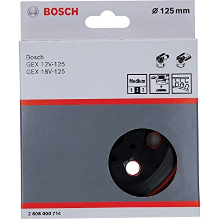 Bosch Professional Schleifteller 125 mm, Mittelhart, Kletthaftung, für GEX 18V-125 - GEX 12V-125 Akku-Exzenterschleifer – Bild 2