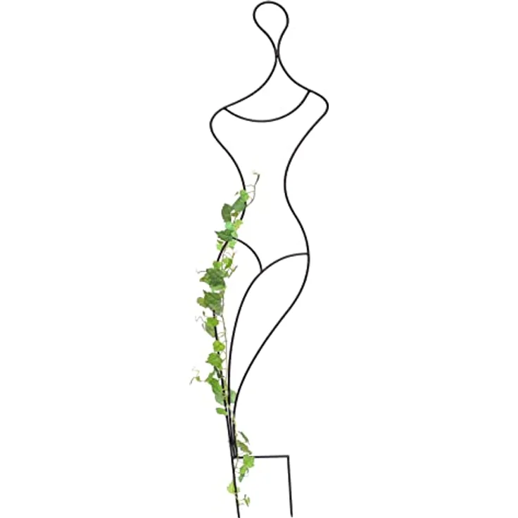 DanDiBo Design Rankhilfe Metall Rankgitter 140 cm Schwarz Frau Gracia Kletterhilfe Bodenstecker Blumenhalter Ranksäule – Bild 5