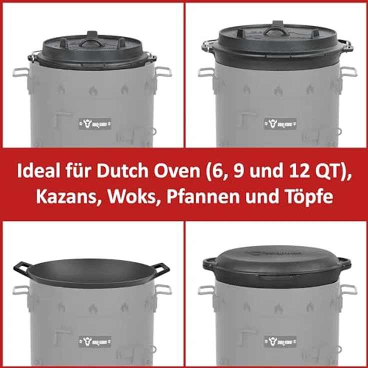 BBQ-Toro Kazan Ofen Ø 35 cm, Gulaschkessel und Feuerkessel für Outdoor, mit stabilen Füßen und Ascheschubkasten, mobil und vielseitig – Bild 3