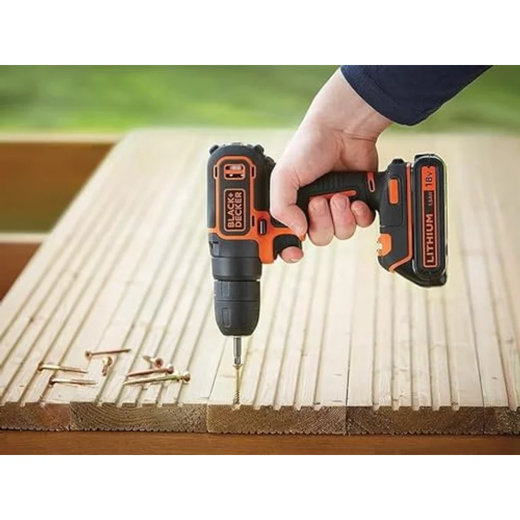 Black + Decker BDCDC18B-QW Bohrschrauber, 18 V, Schwarz, 4 Stück – Bild 4