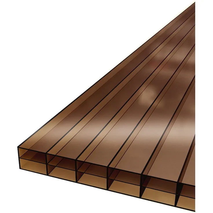 TETZNER & JENTZSCH TEJEPOLY Polycarbonat Stegplatte S3P 981 x 4500 mm, bronze, 16 mm, hohe Schlagzähigkeit und Witterungsbeständigkeit