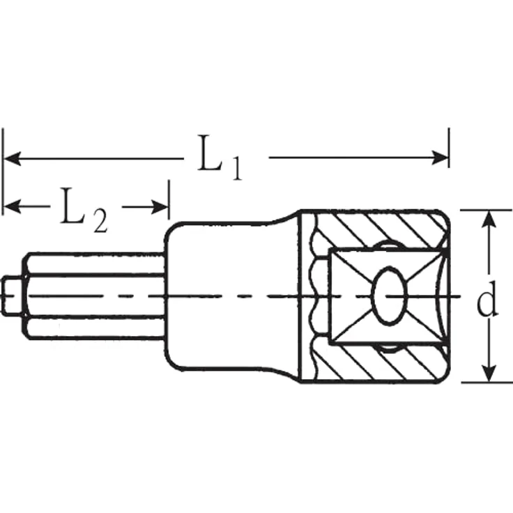 STAHLWILLE 54 IC 10 INHEX-Einsatz, 10 x 60 mm, für Innen-6-kant-Schrauben mit Zapfenführung, verchromte Oberfläche – Bild 2