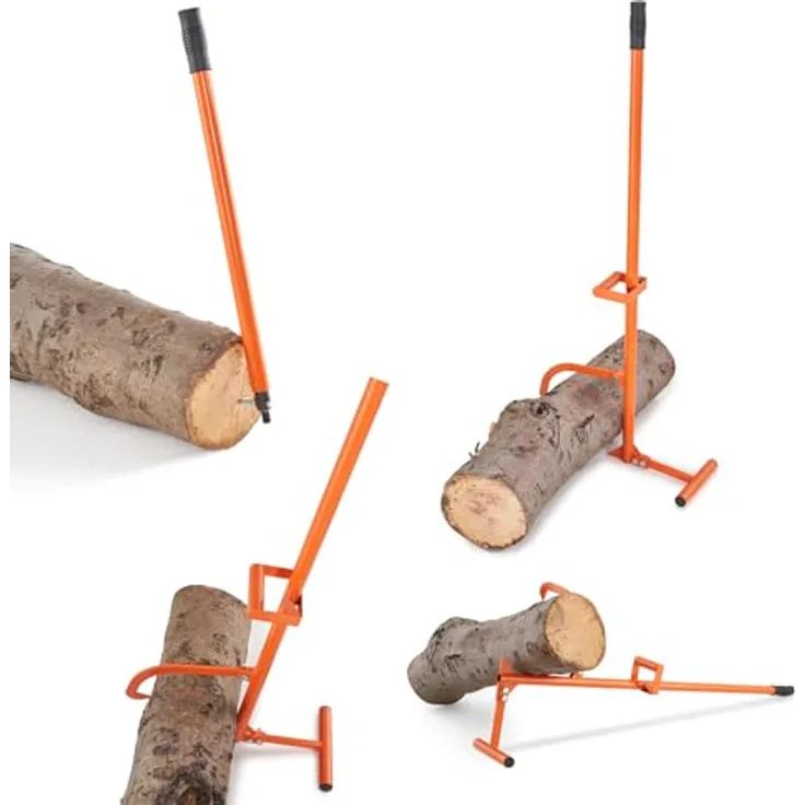VEVOR Fällheber 1219 mm, 4-in-1 Hochleistungs-Stammheber aus Stahl mit verstellbarem Wendehaken und ergonomischem Griff