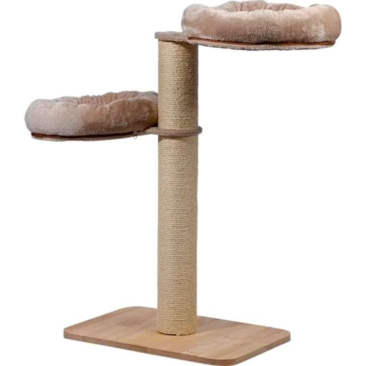 dobar® Premium Katzen-Kratzbaum Sleepy aus Holz mit extra großen und stabilen Kratz-Stämmen in Naturholzoptik – Bild 1