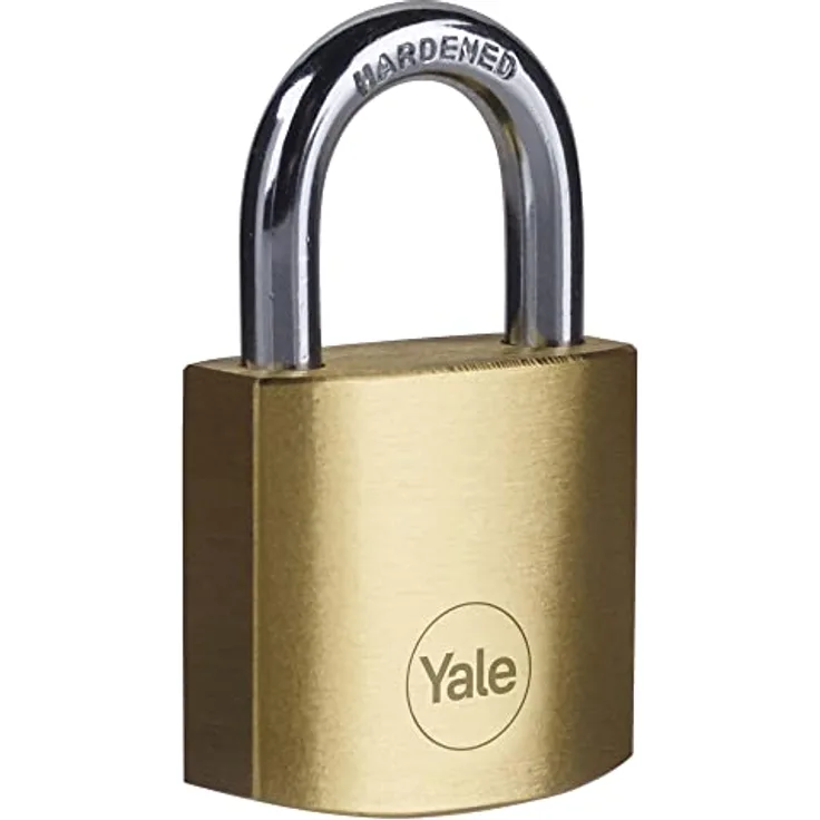 Yale Y110B/35/120/1 - Standardschutz-Vorhängeschloss aus Messing 35 mm - Bügel aus gehärtetem Stahl - Doppelverriegelung - 3 Schlüssel