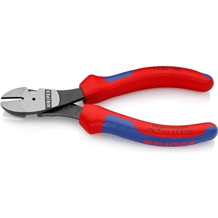 KNIPEX 74 02 160 Kraft-Seitenschneider mit Mehrkomponenten-Hüllen schwarz atramentiert 160 mm – Bild 2