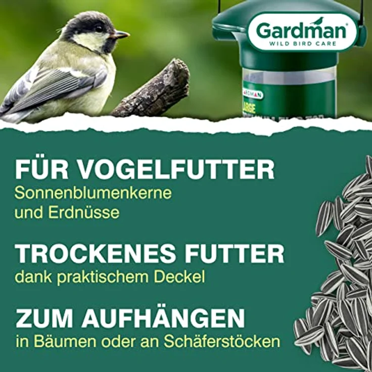 Gardman A01234 KST-Vogelfutterstation mit Deckel, 2 Plätze – Bild 3