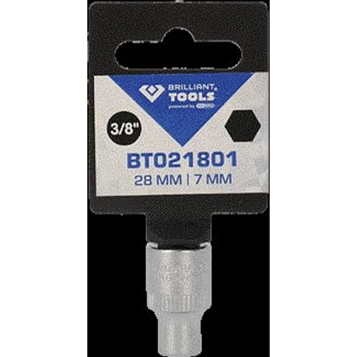 Brilliant Tools Bit- und Steckschlüsselset BT021801, 3/8" Sechskant-Stecknuss 7 mm, Chrom-Vanadium-Stahl, matt verchromt, DIN 3124 – Bild 7
