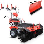 HECHT 8101 S, Benzin Kehrmaschine mit 100 cm Arbeitsbreite, 4-Takt-Motor, inklusive Schneeschild und Auffangbehälter